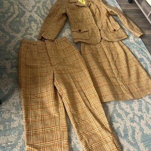 Ladybug vintage wool set (skirt, pants, blazer).
